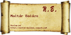 Maltár Balázs névjegykártya