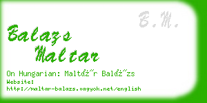 balazs maltar business card